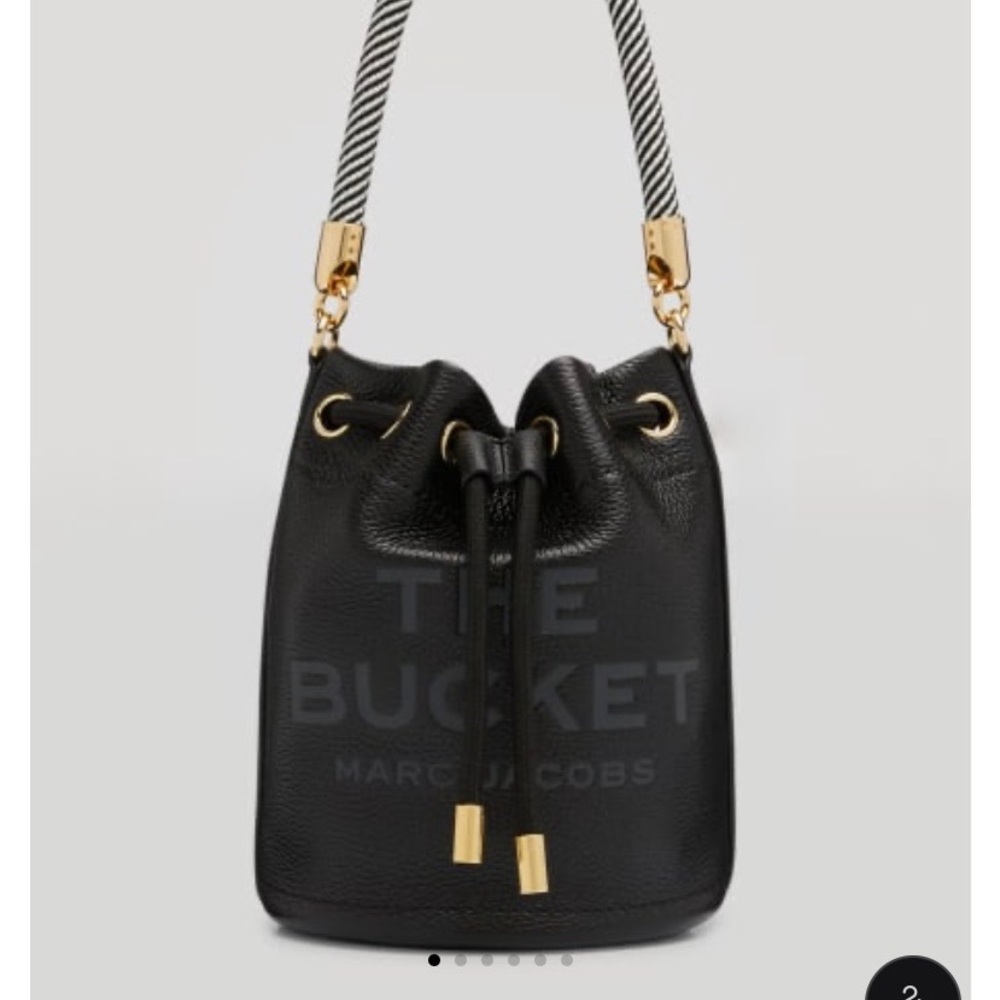 Marc Jacobs Black Bucket Bag with Gold Accents